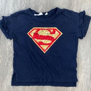 GAP DC Superwoman/Superman flip sequin T-shirt